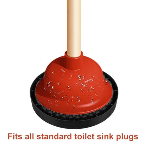 Image of Plunger Tray Toilet Plungers Holder Only Plunger Mat Air Drying Mat for Toiletplunger Universal Toiletplungers Holder Drip Tray for Bathroom Kitchen Wicks Water from Plungers and Dries Quickly(Black)