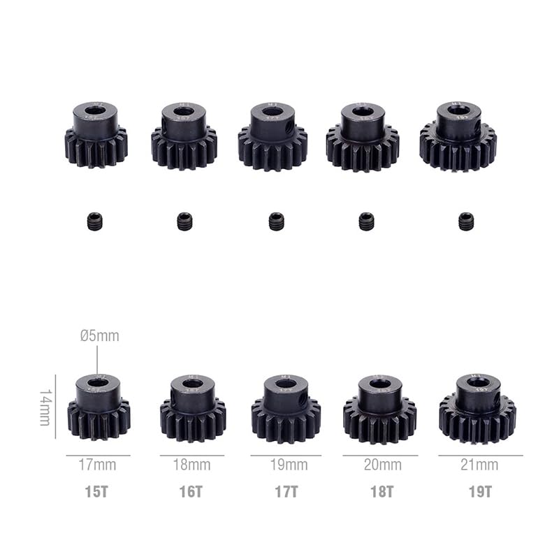 Pignon M1 en acier trempé 16T-20T avec clé pour voiture RC Axial