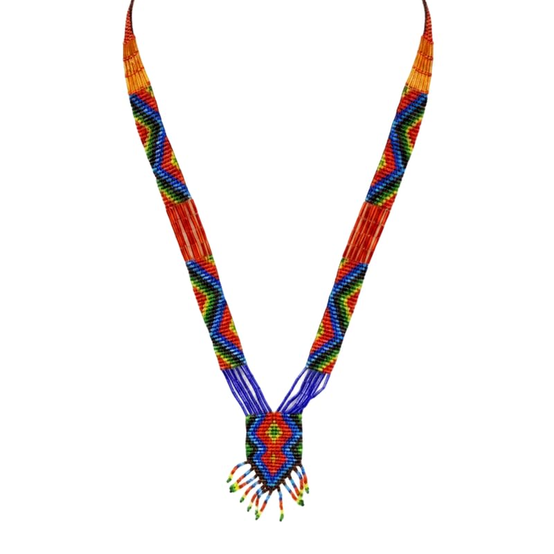 Collier Gerdan ukrainien histoire et tradition fait main en perles arc-en-ciel multicolores