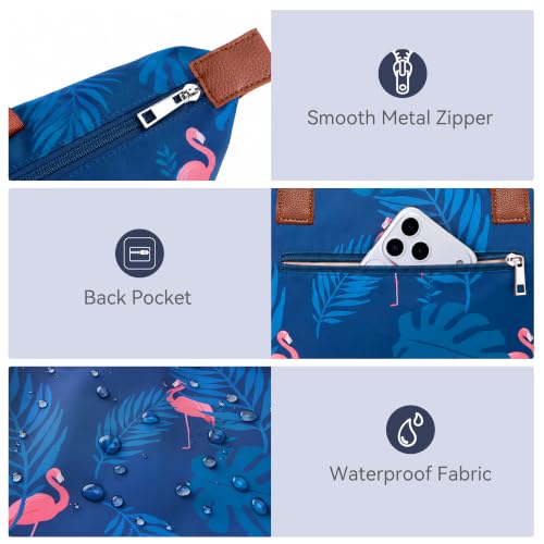 Image of Tote Bag for Women, Casual Hobo Foldable Shoulder Zipper Handbag | Water Repellent Nylon with Leather Handles Fit 15 inch Laptop for Work Weekender Travel Commute