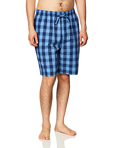 Nautica Men's Soft Woven 100% Cotton Elastic Waistband Sleep Pajama Short, Navy, Large
