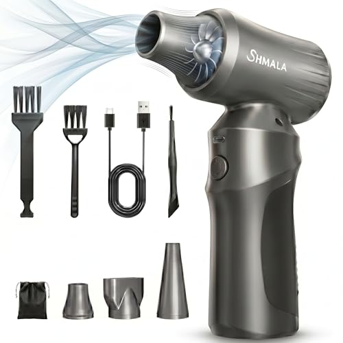 Compressed Air Duster – Super Powerful 300,000 RPM Cordless Air Duster, Rechargeable Brushless...