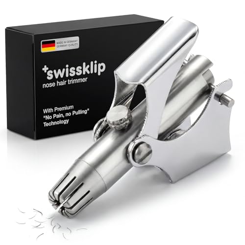Image of Swissklip Swissker Manual Nose Hair Trimmer for Men & Women - Precision Stainless Steel Ear Hair Remover - German Designed Grooming Tool with Rounded Safety Tip