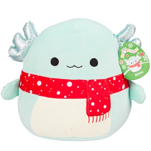 Squishmallows Original 10-Inch Richie The Christmas Axolotl - Official Jazwares Holiday Plush- Collectible Soft & Squishy Stuffed Animal Toy- 2025 for Kids, Girls & Boys