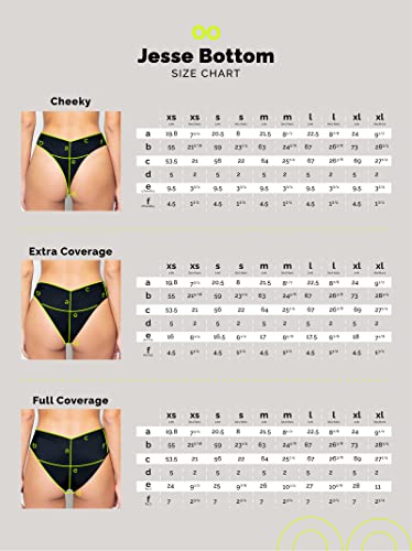 Oneone Women's Cheeky Swimsuit Jesse High Cut Bikini Bottom Blue Pink Orange Praia Color Block Xs #TOP4