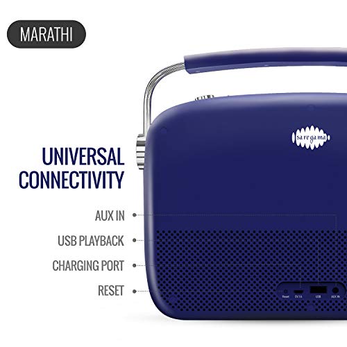 Image of Carvaan Saregama Premium Marathi - Portable Music Player with 5000 Preloaded Songs, FM /BT /AUX (Royal Blue)