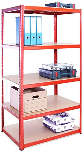 G-Rack 36 Sistema de estanterías, Acero Inoxidable con Recubrimiento de Polvo Rojo, 180 x 90 x 60 cm
