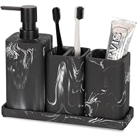 Set Salle De Bain 6 Pièces Bronze - Poubelle, Porte-Brosse à Dents, Distributeur Savon, Porte-Savon, Gobelet & Brosse WC