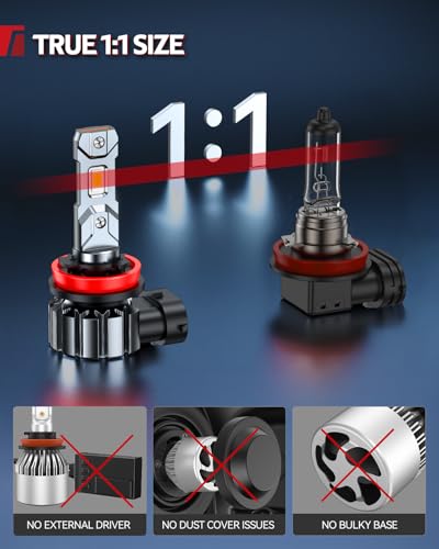Image of Torchbeam 2026 9005 H11 112000LM LED Light Set 6500K White Utility Bulbs 4 Pcs