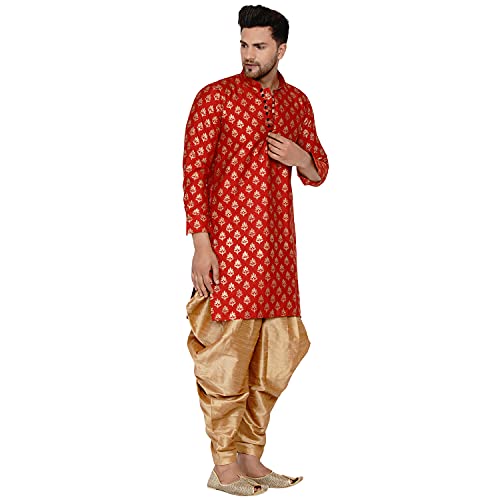 Image of Veera Paridhaan Men's Banarasi Full Sleeve Printed Long Straight Kurta
