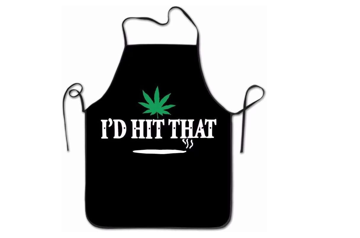 Brccee AC Kitchen Apron Marijuana Pot Weed Stoner Apron Adult Unisex for Baking, Crafting, Gardening, Cooking Kitchen