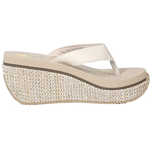 Image of Volatile Island Wedge Sandals for Women Featuring Slip-On Thong Platform Style with EVA Insole and Rubber Outsole