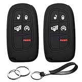 2pcs Compatible with Ram Smart 5 Buttons Silicone FOB Key Case Cover Protector Keyless Remote Holder...