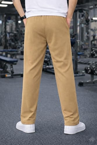 Image of Mack Jonney Men's Track Pants with Neon Yellow Side Stripe | Regular Fit Gym & Sports Lower | Activewear Training Joggers with Drawstring-M7961