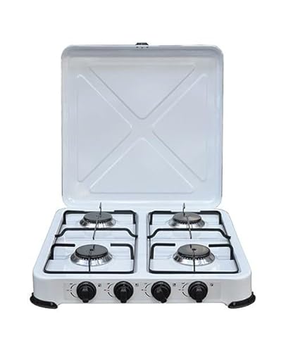 FORNELLO A GAS BOMBOLA 4 FUOCHI SMALTATO BIANCO cm 50 x 50