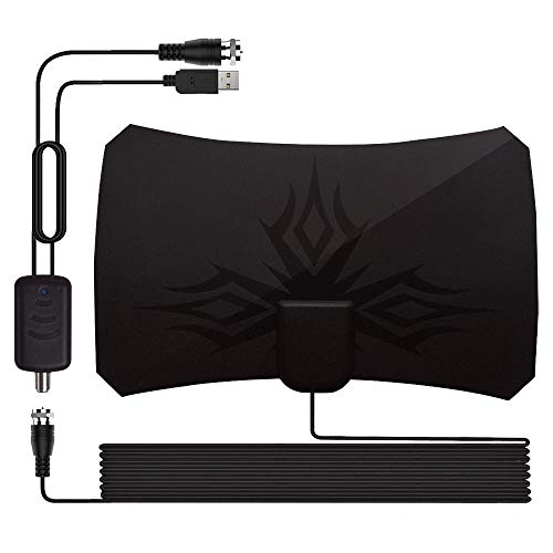 MESEVEN Antena de TV Digital Interior, Canales Antena de TV Digital HD de Rango Amplificado de Antena TDT señales de TV Analógicas, con Cables de Alto Rendimiento, señal de TV 1080P 4K para DTMB, ATSC,DVB-T, DMB-T