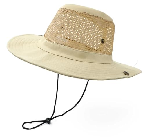 Zacharias Men's Coton Blended Net Breathable Cowboy Hat ja-711 (F...