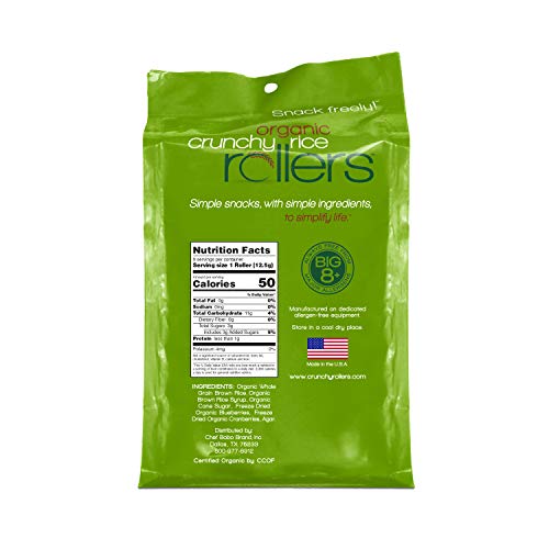 Crunchy Rice Rollers - Organic Snacks - Gluten Free - Allergy Friendly - Mixed Berry (4 Packs of 6 Rollers)