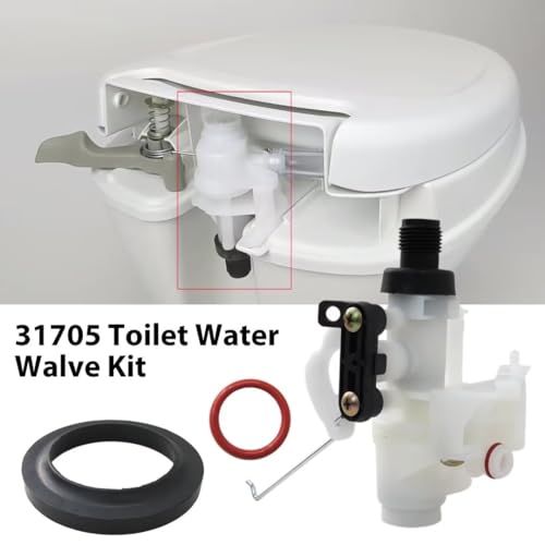 Image of Toilet Water Valve Replacement Kit 31688 Trailer Toilet Water Valve Assembly 31687 31683 for Thetford RV Toilet Parts 31705