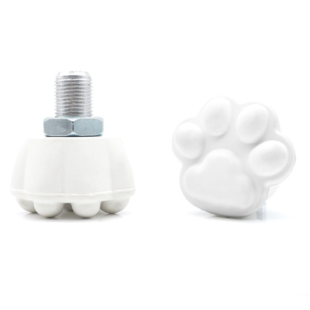 Yidome 2 Pack Toe Stops Roller Skates Rubber Brake Block 82A Cat Paw Toe Stoppers for Quad Skates Replacement Skate Accessories(White)