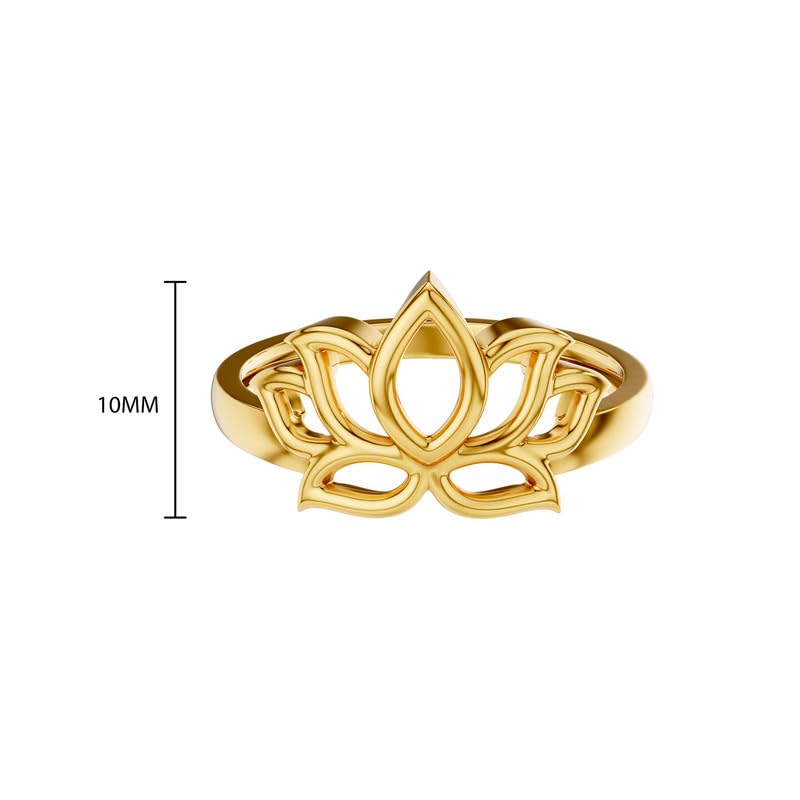 Image of KISNA 9KT / 14KT / 18KT Lotusia Yellow Gold Ring For Women | S14