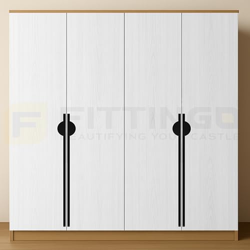 Image of Polo 93 cm Aluminum Wardrobe Handle /Black TT Finish /900mm Hole to Hole /Large Wardrobe Door Handle /Modern Interior for Home /Handle for Wardrobe - Pack of 1(Left)-| 3 Years Warranty |