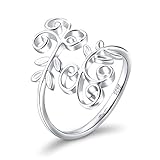 Ivy Leaf Ring for Women S925 Sterling Silver Adjustable Wrap Open Spiral Spoon Ring 5 6 7 8 9