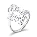 Ivy Leaf Ring for Women S925 Sterling Silver Adjustable Wrap Open Spiral Spoon Ring 5 6 7 8 9