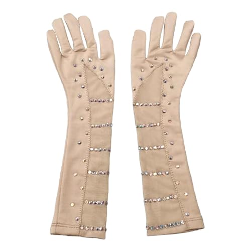 kowaku Guantes para Patinaje sobre Hielo Decorados con Apliques Brillantes Térmicos Elásticos Protección de Palma Pares para Patinadoras Artísticas Adecuados, multicolor, SG