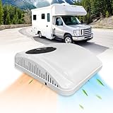Aspligo Ar condicionado elétrico RV 12V 9000BTU para trailers, caminhões, vans, campistas, tratores, ventilador duplo de estacionamento de 12 volts, unidade CA silenciosa, alimentada por bateria