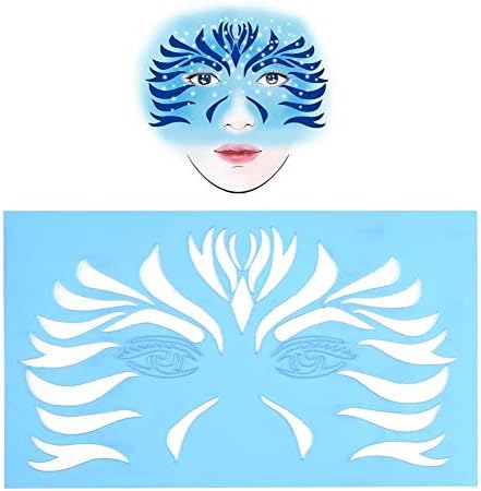 Delaman Face Paint Stencil Reusable Tattoo Painting Template Body Art Flower Facial Makeup Design Tools 7style/set (PATTERN : #2) (#2)