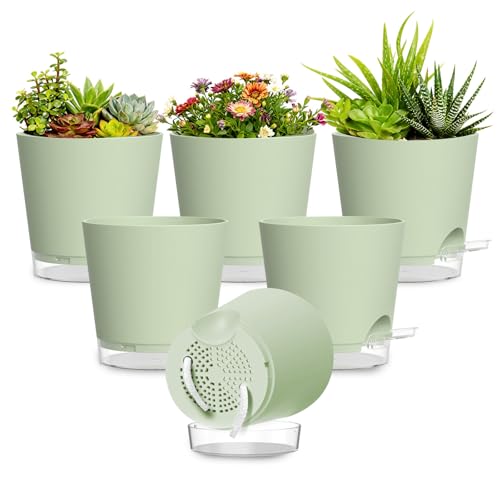 SQKH Plant Pots 7 Inch Self Watering Pots...