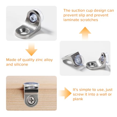 Lyeteung 10 PCS 22×14×16.5 mm Zinc Alloy Fixing Glass Shelf Bracket, Pegs Corner Brace Board Holder - Image 3