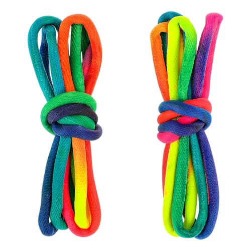 Holibanna Cordones redondos de colores para zapatos arcoíris degradados cordones fluorescentes para bailar correr en bicicleta, 120 cm, De colores, 120x0,5 cm