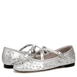 Circus NY by Sam Edelman Women's Zuri Stud Ballet Flat Soft Silver 8.5 Medium