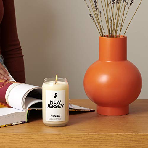 Homesick Premium Scented Candle, New Jersey - Scents Of Candy Apple, Cranberry, 13.75 Oz, 60-80 Hour Burn, Natural Soy Blend Candle Home Decor, Relaxing Aromatherapy Candle #TOP3