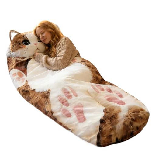 Saco de dormir para acampar, 175 x 80 cm, divertido y lavable | Gran manta caliente para el invierno, para dormitorio, camping, senderismo, pícnic, dormitorio apartamento