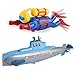 Miracland Wind-up Diver Submarine Bath Toy, Funny Swimming Frogman Pigboat Scuba Diver SUB Bathtub Toy Clockwork Submarine Tub Toy Diver Water Toy for Kids (Diver+Blue-Grey Submarine)