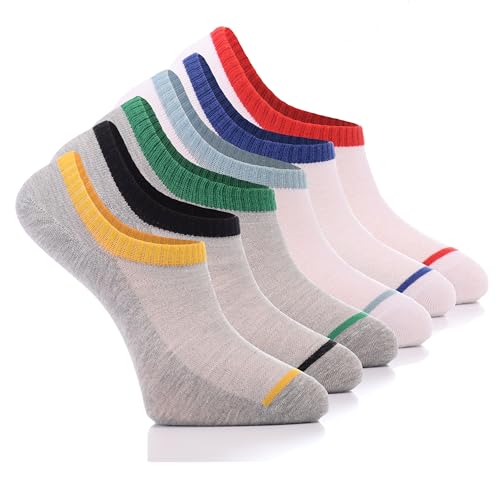 Hugh Ugoli Men's No Show Liner Socks & Cotton, Thin, Casual Seamless Toe Socks, 6 Pairs