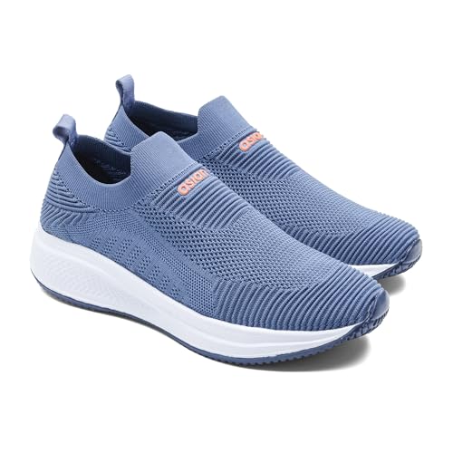Image of ASIAN Storm-42 Men's Walking Shoes with Breathable Knit Shoe, Lightweight Cushioned Sole, Soft Sock-Like Fit, Flexible Slip Ons with Without Laces Comfort & Steady Grip | Ideal, Office & Travel