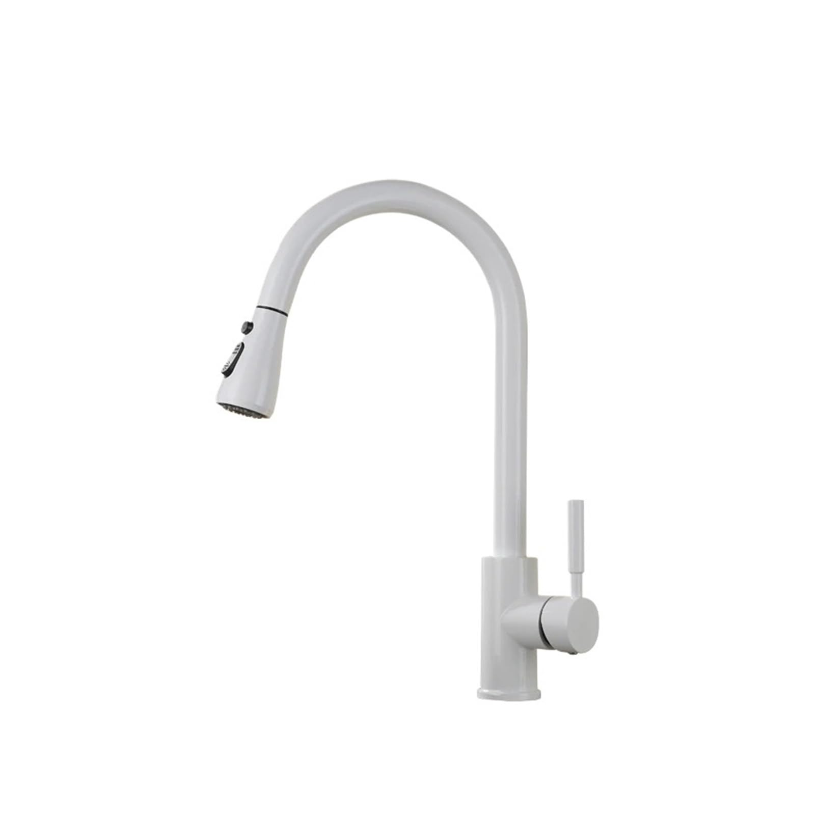 Robinet d'évier de cuisine blanc en laiton avec mitigeur extractible BW1063