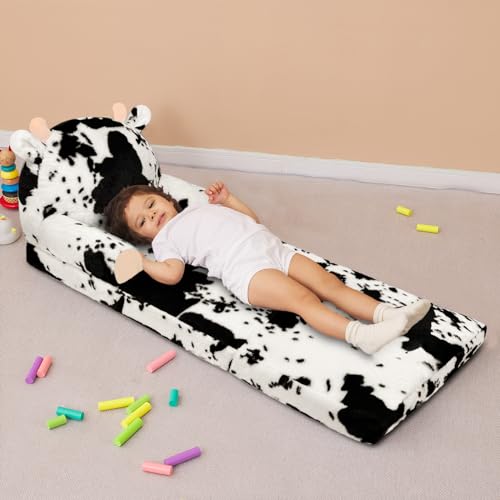 Toddler-Chair-Plush-with-Removable-Cover-Kids-Sofa-Bed-to-Lounger-Comfy-Kids-Couch-for-Kids-Over-18-Months-Toddler-Recliners-for-KidsMilk-Cow Toddler Chair Plush with Removable Cover Kids Sofa Bed to Lounger Comfy Kids Couch for Kids Over 18 Months Toddler Recliners for KidsMilk Cow
