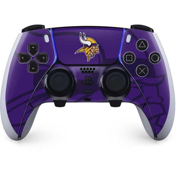 Skinit Decal Gaming Skin Compatible with PS5 DualSense Edge Pro Controller - Officially Licensed NFL Minnesota Vikings Double Vision Design