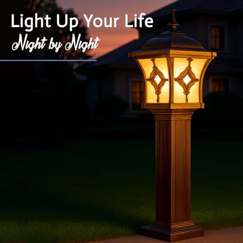 Image of GIGAWATTS BARFI 30 Outdoor Garden Light - 101% Rust & Waterproof Die-Casting Aluminium Exterior Lamp for Garden, Boundary Street & Home Entrances (B22 Holder, Bulb Not Included, Gold)