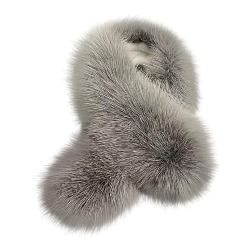 Zcargel Winter Scarves 75cm Artificial Fur Scarf Faux Fur Collar Wrap with Clip Women Neck Warmer Shrug Scarf Classic Scarf