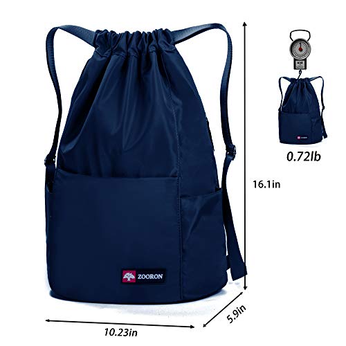 Image of ZOORON Waterproof Drawstring Gym Backpack Bag for Men & Women, Sport Gym Sack Mini Travel Daypack