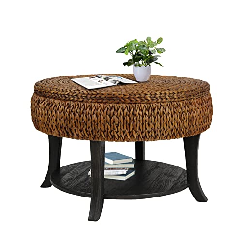 Ohimonina Hand Weave Table Round Coffee Table, Natural Handmade Design Home Decor Table For Living Room, Bedroom… #TOP1