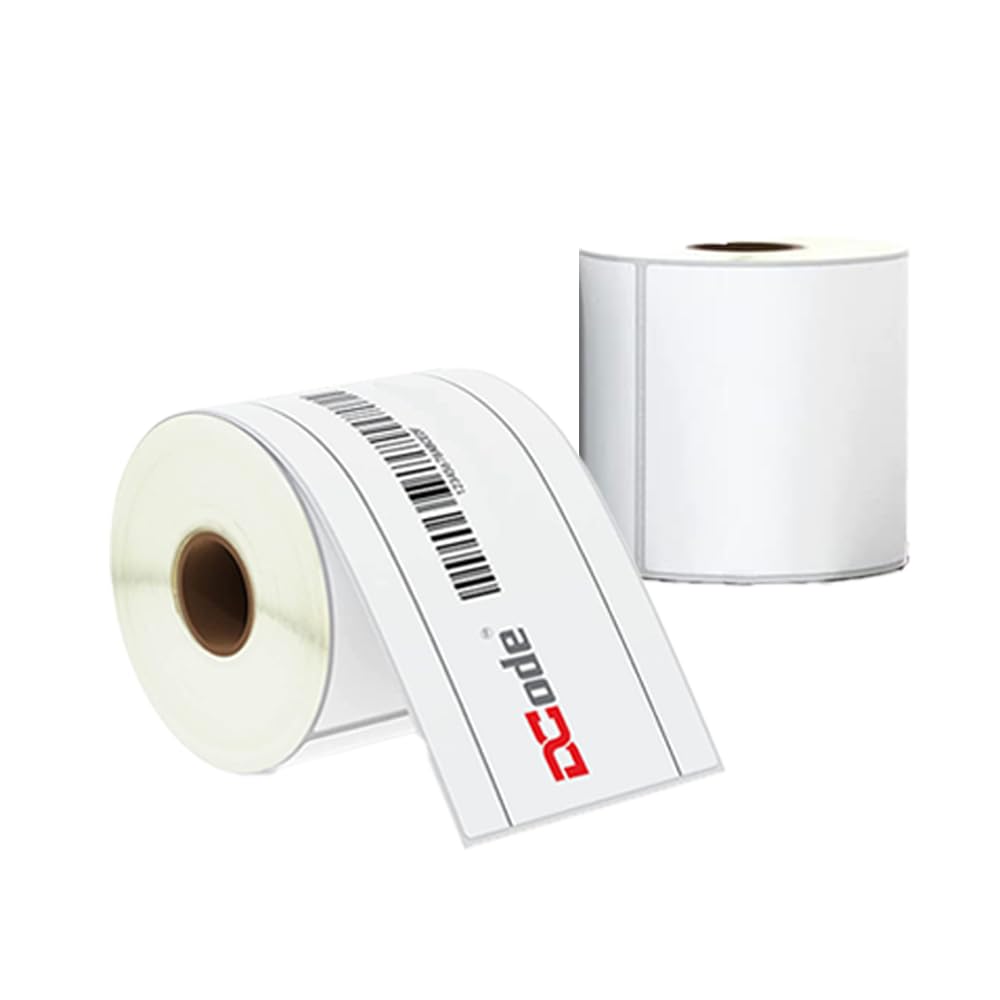 DCode Thermal Barcode Label Stickers Roll (3 * 5 in) 800 Pre Cut Stickers, Smudge Free Printing Barcodes (White, 2 Roll Per Pack)
