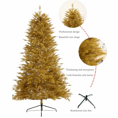 Árbol de Navidad dorado de 5ft para decoración navideña interior de diseño único 7