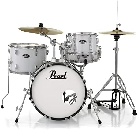 Pearl Roadshow Drum Set 4-Piece Complete Kit with Cymbals and Stands Pure White (RS584C/C33)
